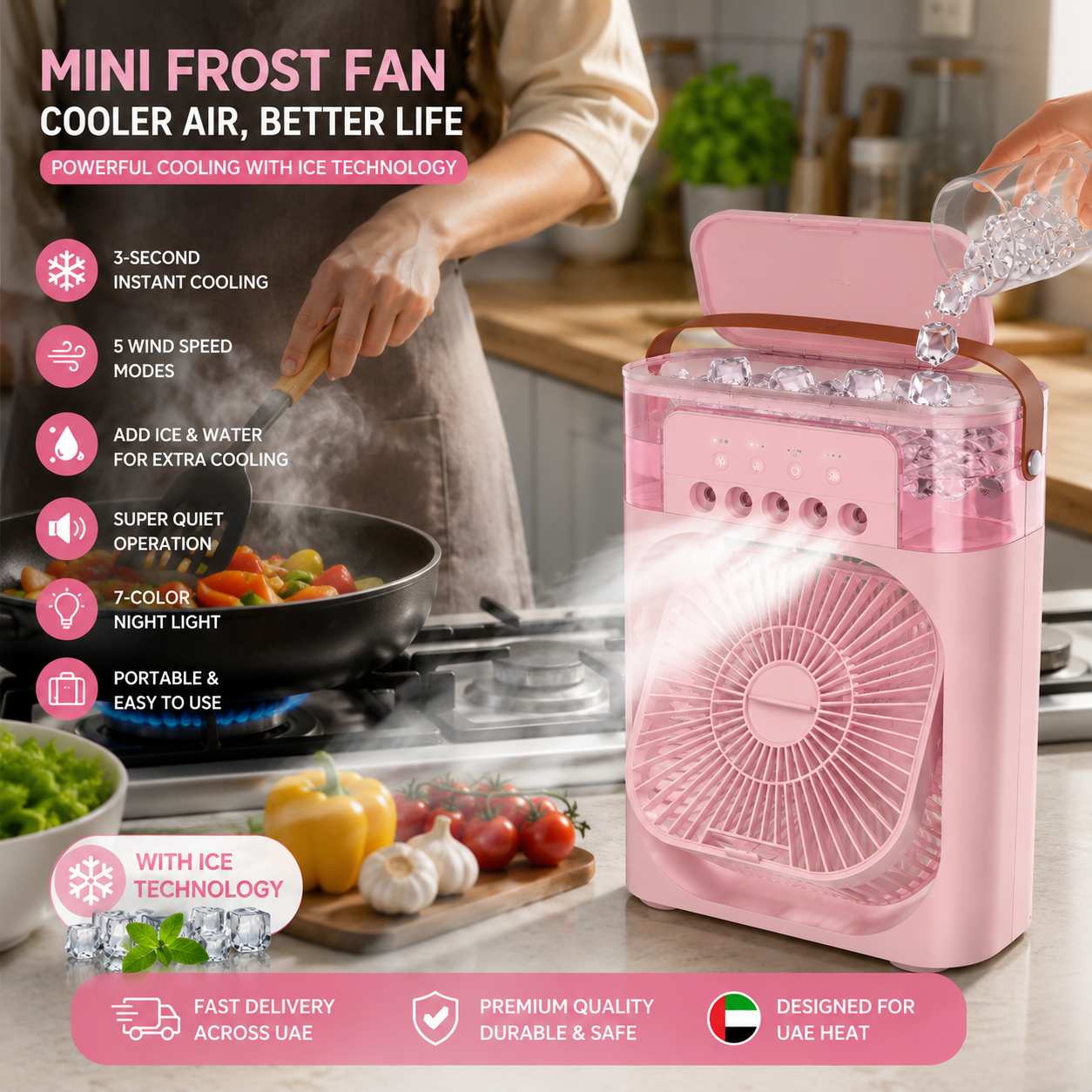 Cooling Fan With Ice